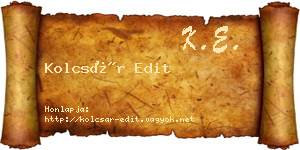 Kolcsár Edit névjegykártya