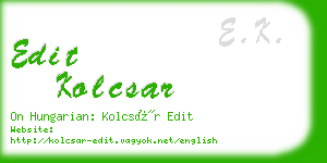 edit kolcsar business card